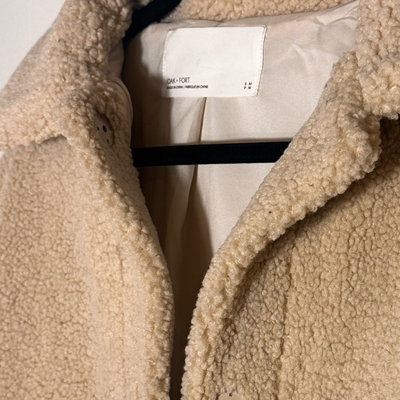 OAK + FORT Teddy Sherpa Oatmeal Jacket - Picture 3 of 4